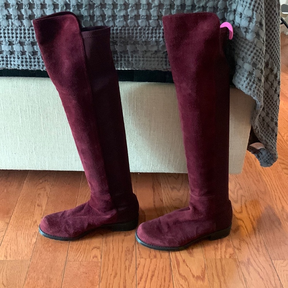 Stuart Weitzman Over the knee suede and mice stretch boot